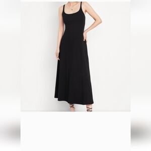 Old Navy Fit And Flare Ribbed Black Maxi Dress Size M